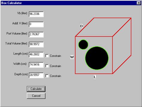 speaker box volume calculator